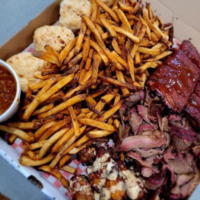 Pork, Chicken And French Fries Pork, Chicken And French Fries